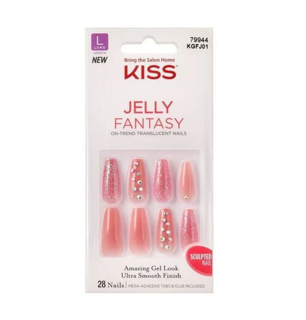 KISS BE JELLY Jelly Fantasy Nails Press On Nails~ KGFJ01 79944~ Long Coffin